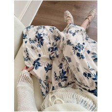 批发新中式碎花<b class='q'>半身裙</b>女韩系高腰复古印花中长款a<b class='q'>字</b>大摆蓬蓬长<b class='q'>裙</b><b class='q'>伞</b><b class='q'>裙</b>