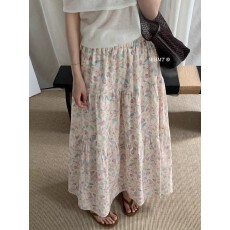 批发法式温柔风碎花松紧半身裙女2026夏季新款显瘦气质a字中长裙子潮