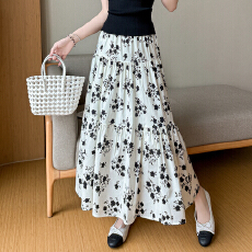 批发<b class='q'>实拍</b>碎花半身裙女春夏韩系高腰显瘦印花大摆a字蓬蓬裙中长款伞裙