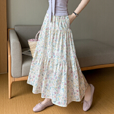 批发<b class='q'>实拍</b>法式温柔风碎花松紧半身裙女2026夏季新款显瘦气质a字中长裙