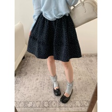 批发秋冬韩系<b class='q'>碎花</b>木耳边磨毛半身裙女松紧腰蓬蓬<b class='q'>短裙</b>复古显瘦花苞<b class='q'>短裙</b>