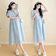 批发实拍2026年夏季季孕妇装<b class='q'>中长款</b>孕妇连衣裙宽松孕妇裙