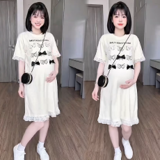 批发宽松孕妇连衣裙印花孕妇装长款孕妇裙