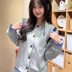 批发曼巴棉300克+原版格子韩系开衫卫衣女<b class='q'>长袖</b>上衣外套女