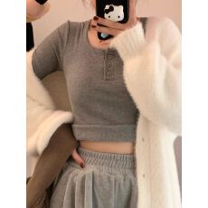 批发【带胸垫】方领<b class='q'>打底衫</b>长袖t恤女秋冬季纯欲修身<b class='q'>加绒</b>内搭正肩上衣