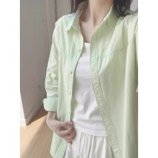 批发水洗全棉 新款衬衫超显白内搭外穿<b class='q'>百搭</b>纯棉衬衣长袖上衣女