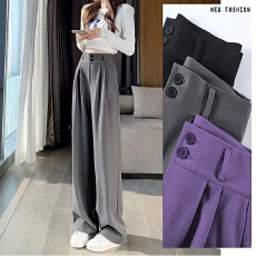 批发<b class='q'>夏季</b>新款高腰冰丝阔腿<b class='q'>裤</b><b class='q'>显瘦</b>速干收腹时尚气质西<b class='q'>裤</b>