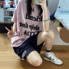 批发网红运动服套装女夏季学生韩版宽松<b class='q'>时尚</b>短袖短裤休闲两件套