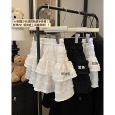 批发夏甜美芭蕾风软妹蕾丝花边蛋糕半身裙女设计感小众蓬蓬短<b class='q'>裙子</b>褶皱