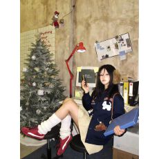 批发【原版毛巾绣】灰色小狗刺绣棒球服外套女美式秋冬夹克宽松上衣
