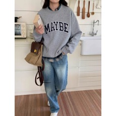 批发韩版华棉复合-薄款/加绒 秋冬装加绒圆领卫衣女印花<b class='q'>宝宝</b>绒