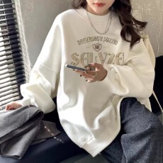 批发加绒华棉复合-薄款/加绒 秋冬装加绒圆领卫衣女印花<b class='q'>宝宝</b>绒