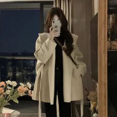 批发法式赫本风双面呢子外套温柔韩系穿搭高级感外穿毛呢大衣