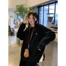 批发华棉复合-薄款/加绒 秋冬<b class='q'>装</b>加绒圆领卫衣女印花<b class='q'>宝宝</b>绒