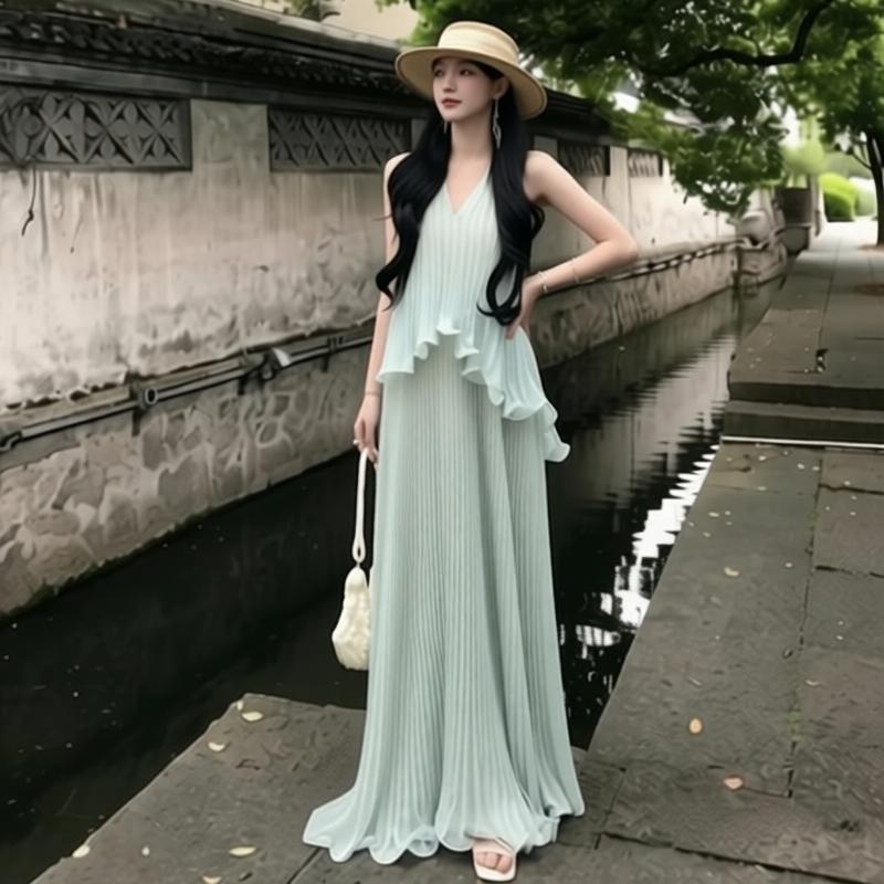 icelolly 해변가 착용 가져 가라. 휴가 바람 Tulle 조끼 슬립 여성 드레스 초여름 고유 한 아름다운 작은 치마