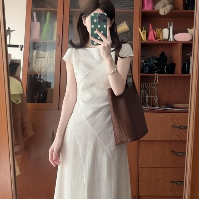 높은 품질 빛 요리 한 바람 올해 인기 자이언트 잘 생긴 작은 키 절묘한 드레스 여성 프랑스식 미니멀리즘 위엄있는 길다 치마