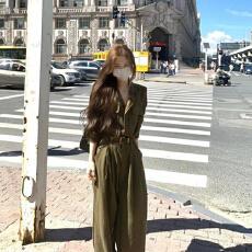 批发Xxiiuu【cool girl】秋季美式宽松工装<b class='q'>连体</b><b class='q'>裤</b>女肌理感长袖<b class='q'>连身</b><b class='q'>裤</b>
