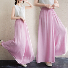 批发实拍#2025棉麻阔腿<b class='q'>裤</b><b class='q'>女裤</b>子民族风女<b class='q'>装</b><b class='q'>宽松</b>复古亚麻长<b class='q'>裤</b>裙