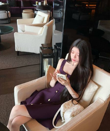 jamais vu Jiao 럭셔리 비싼 비싼 안감 피부 화이트 꼬집기 허리 좋은 핏 스타일 디스플레이 높음 표지 대리인 우유 높음 폭탄 드레스