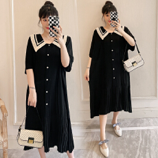 批发实拍 2026新款200斤胖MM<b class='q'>宽松</b>遮肉百褶大码长款连衣裙