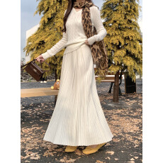 批发实拍安可拉紫针织鱼尾裙<b class='q'>半身</b>裙女<b class='q'>包臀</b><b class='q'>长裙</b>加厚毛线一步半裙秋冬