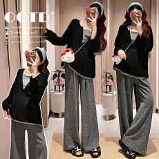 批发实拍 2026孕妇装休闲慵懒打底上衣