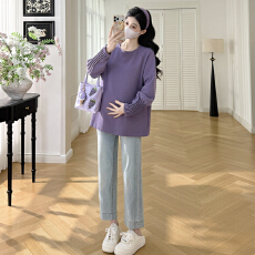 批发实拍   2026孕妇装春季纯色系列慵懒大方上衣