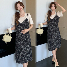 批发实拍2026    夏装法式度假风显瘦气质宽松大码假两件连衣裙