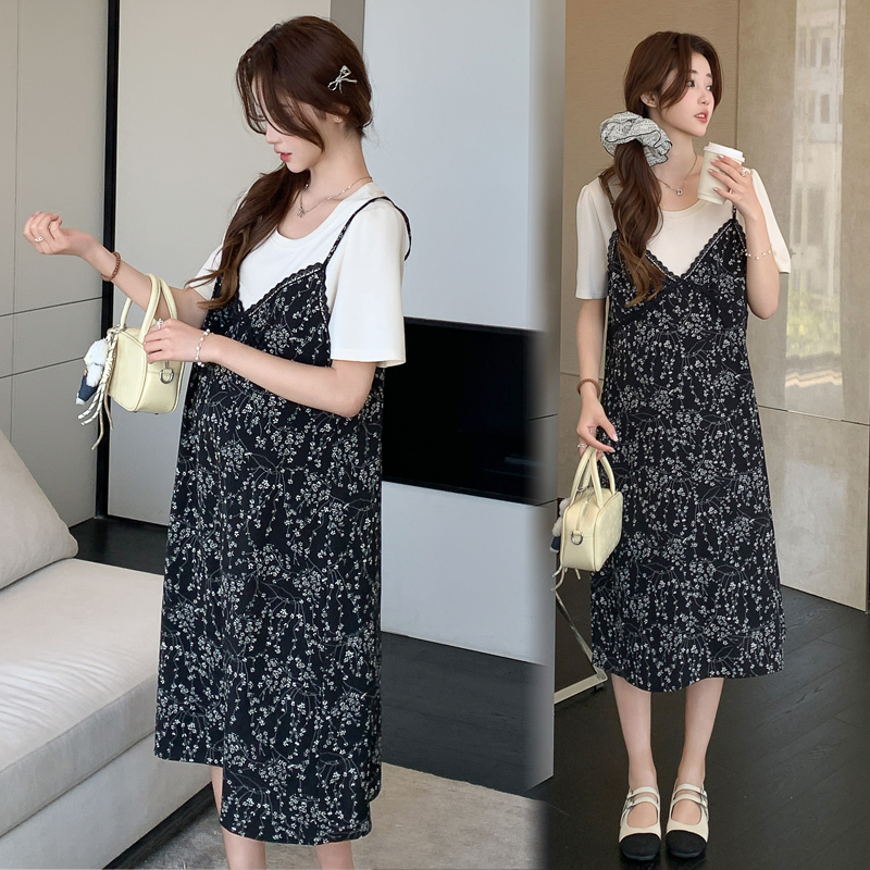 실사 xian 2026 여름 드레스 프랑스식 휴가 바람 슬림해 보이는 품격 루즈핏 빅 사이즈 페이크 레이어드 드레스