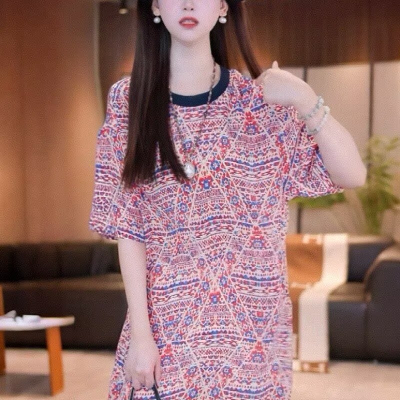 linda 자매 높음 엔드 라인 여름 새로운 패션 루즈핏 품격 폭발 반팔 셔츠