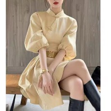 批发﹣有－2025秋季新款新中式国风粉色提花衬衫盘扣上衣改良唐装