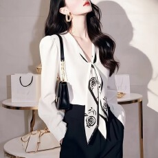 批发有货 2026春秋季新款高级感白色法式<b class='q'>衬衫</b>女收腰显瘦<b class='q'>长袖</b>上衣<b class='q'>衬衣</b>