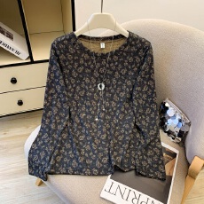 批发实拍有货 2025秋冬磨毛绒印花长袖T恤女新款打底衫显瘦遮肚上衣