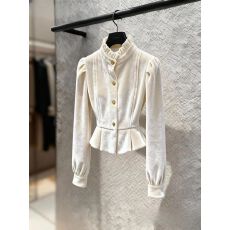 批发<b class='q'>白色</b><b class='q'>衬衫女</b>高级感轻奢减龄洋气独特漂亮超好看加厚内搭法式上衣冬