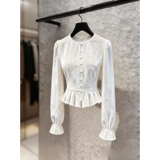 批发法式小资<b class='q'>衬衫女</b>冬内搭高级感轻奢减龄洋气独特超好看<b class='q'>白色</b>丝绒上衣