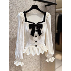 批发有货 <b class='q'>衬衫女</b>轻奢减龄洋气绝美巨好看高端法式小资<b class='q'>白色</b>丝绒上衣冬