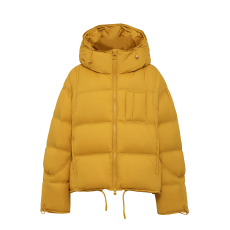 批发有货商超同版黄色泡芙羽绒服女小个子2025冬季新款保暖白鸭绒面包