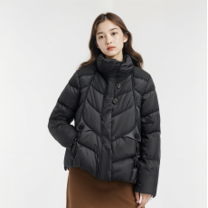 批发有货商超同版短款羽绒服女2025冬新款时尚洋气小个子立领白鸭绒外