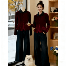 批发AI图有货 2026<b class='q'>春秋</b>丝绒衬衫女新款气质显瘦时尚百搭纯色减龄上衣