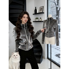 批发有货 灰色丝绒外套女2025新款秋<b class='q'>冬</b>气质高级感洋气时髦超好看上衣