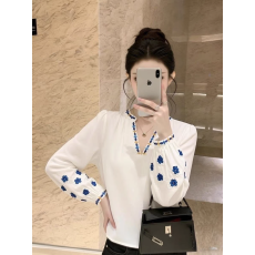 批发白色刺绣衬衫女2026春高级感轻奢减龄洋气独特漂亮法式小资小上衣