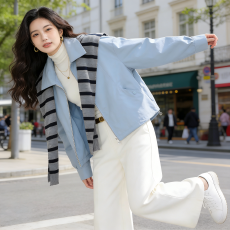 批发商城货三标齐全+数据爆款+千件备货 2026春<b class='q'>夏</b>季撞色披肩短外套女