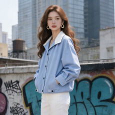 批发商城货三标齐全+数据爆款+千件备货 2026春<b class='q'>夏</b>格子拼接休闲短外套