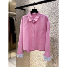 批发已量产+有货 2026春季条纹拼接衬衫长袖上衣粉彩风衬衣薄款外套女