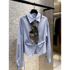 批发已量产+有货 2026春季韩版系带修身显瘦衬衫长袖上衣粉彩风衬衣女