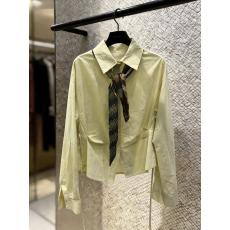 批发已量产+有货 2026春季韩版系带修身显瘦衬衫长袖上衣粉彩风衬衣女