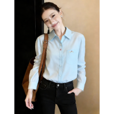 已量产+有货 2026春季重工刺绣撞色口袋衬衫长袖上衣衬衣薄款外套