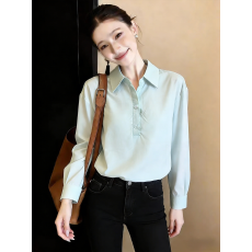 批发已量产+有货 2026春夏季简约日常<b class='q'>通勤</b>上衣衬衣老钱风花边拼接衬衫
