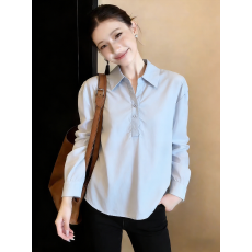 批发已量产+有货 2026春夏季简约日常<b class='q'>通勤</b>上衣衬衣老钱风花边拼接衬衫