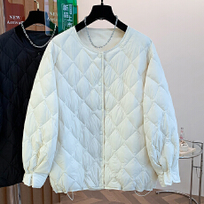 批发实拍独特超好看菱格花苞袖羽绒棉服<b class='q'>宽松</b><b class='q'>外套</b>上衣女装小个子冬季新